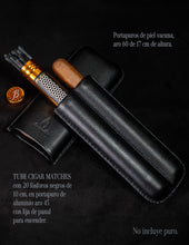 Cargar imagen en el visor de la galería, Portapuro en piel + Tube cigar Matches